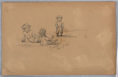 3 人の子供のスケッチ 作： Arnold William Brunner