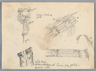 首都のモールディングのスケッチ 作： Arnold William Brunner