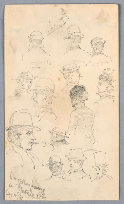 モントリオール ボートの人々 のスケッチ 作： Arnold William Brunner