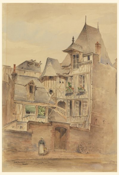 中世の家々の街並み 作： Arnold William Brunner