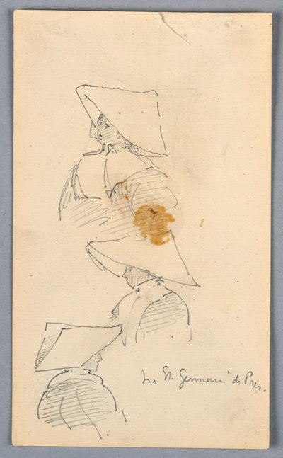 帽子をかぶった修道女の 3 つのスケッチ 作： Arnold William Brunner