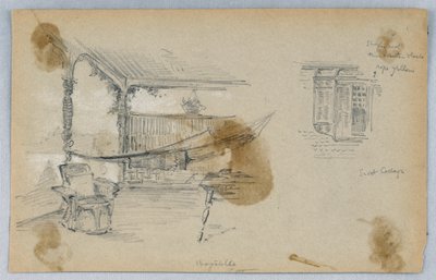 2 つのスケッチ、スコット コテージ 作： Arnold William Brunner