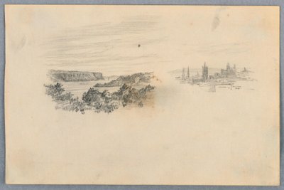 2 つのビュー、風景と都市のスカイライン 作： Arnold William Brunner
