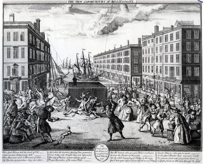 ビリングスゲートのビューとユーモア、1736 作： Arnold van Haecken