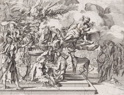 イフィゲニアの犠牲、1650-1700。 作： Arnold van Westerhout.