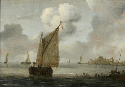 海岸近くの帆船 作： Arnoldus van Anthonissen