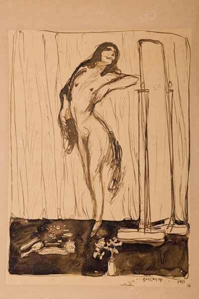 女性ヌード 1910年代頃（ドローイング） 作： Aroldo Bonzagni
