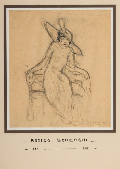 待つこと（紙に墨） 作： Aroldo Bonzagni