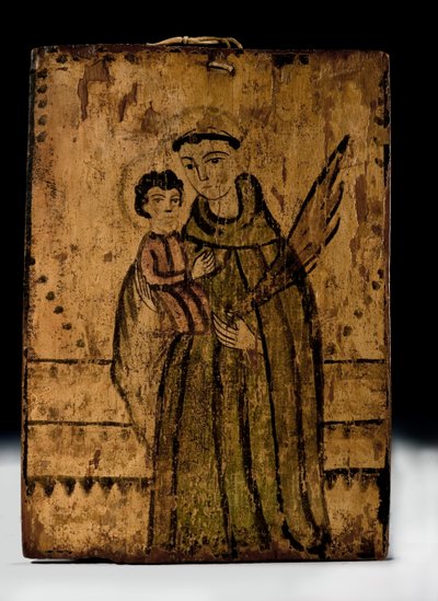 キリストの子と聖アントニウス、ca。 1825-1840。 作： Arroyo Hondo Painter