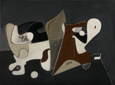 Nighttime, Enigma and Nostalgia, c.1933-34 (óleo sobre tela montado em painel) 作： Arshile Gorky
