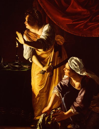 ホロフェルネスの首を持つユディトと侍女 作： Artemisia Gentileschi