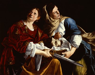ホロフェルネスの首を持つジュディスと女中（キャンバスに油彩） 作： Artemisia Gentileschi