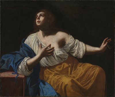 マグダラのマリアの悔い改め、1640年頃（キャンバスに油彩） 作： Artemisia Gentileschi