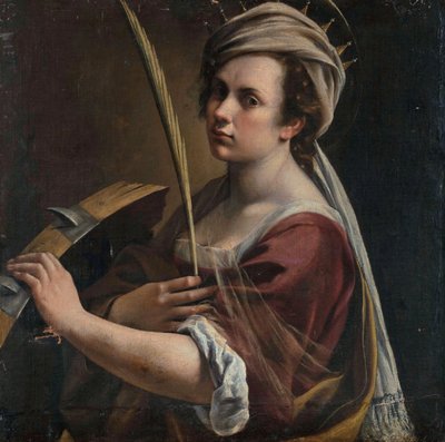 アレクサンドリアの聖カタリナとしての自画像 作： Artemisia Gentileschi