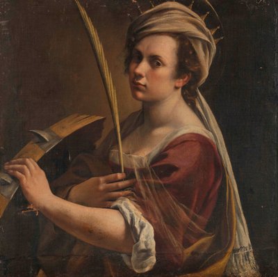 アレクサンドリアの聖カタリナとしての自画像、1616年頃（油彩・キャンバス 作： Artemisia Gentileschi