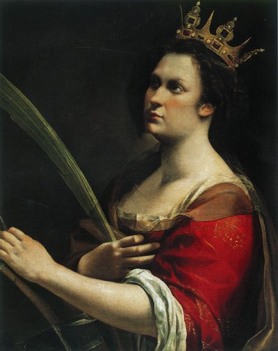 アレクサンドリアの聖キャサリンとしての自画像、c。 1618年。 作： Artemisia Gentileschi