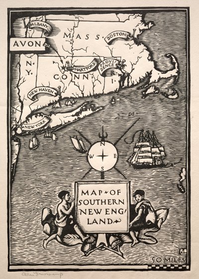 ニューイングランド南部の地図 作： Arthur Allen Lewis