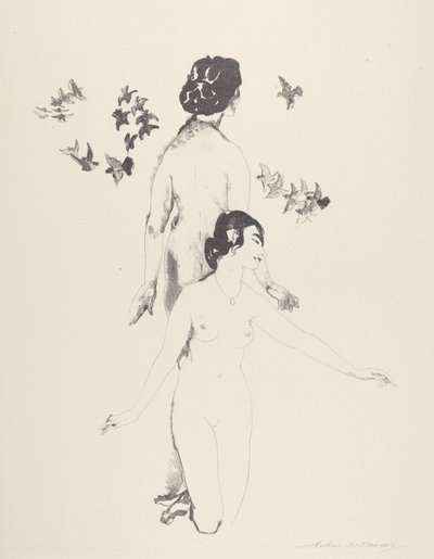 旋回する鳩 作： Arthur B. Davies