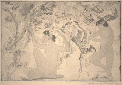 アングルドビューティー、アーネストハスケル作のプリント、1918年 作： Arthur Bowen Davies