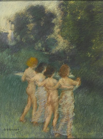 ケルビアンの子供たち、1900（パステルオーバーWC） 作： Arthur Bowen Davies
