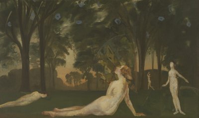 夏の回廊、1910年頃（キャンバスに油彩） 作： Arthur Bowen Davies