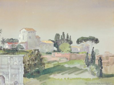 コロッセオからのパラティーノの丘、1927年（紙のトイレ） 作： Arthur Bowen Davies