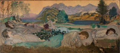 睡眠は彼らに完璧である、1908 作： Arthur Bowen Davies