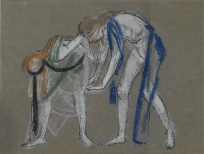 2人のダンサーの研究、c.1915-20 作： Arthur Bowen Davies