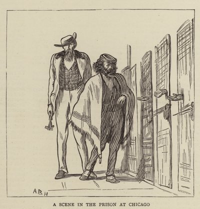 シカゴの刑務所でのシーン 作： Arthur Boyd Houghton