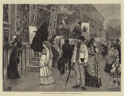 美術学生がパリのルーブル美術館で写真をコピーする 作： Arthur Boyd Houghton