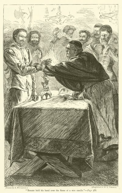 ボナーはロウソクの炎に手をかざした 作： Arthur Boyd Houghton