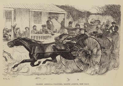 グラフィックアメリカ、トロッティング、エイスアベニュー、ニューヨーク 作： Arthur Boyd Houghton