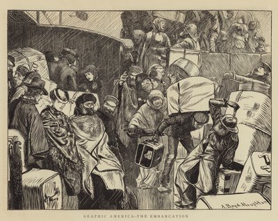 グラフィックアメリカ、乗船 作： Arthur Boyd Houghton