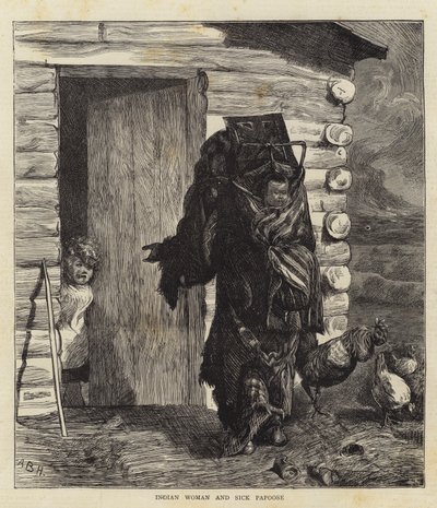 インドの女性と病気のPapoose 作： Arthur Boyd Houghton