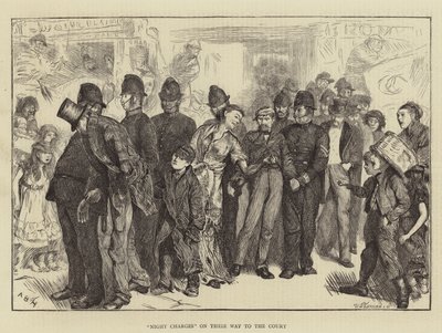 裁判所に向かう途中の夜間請求 作： Arthur Boyd Houghton