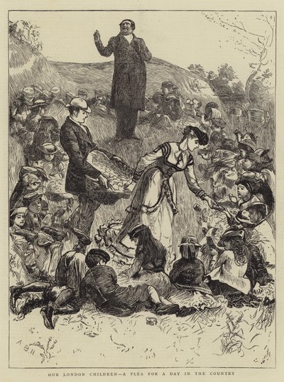 私たちのロンドンの子供たち、田舎の一日の願い 作： Arthur Boyd Houghton