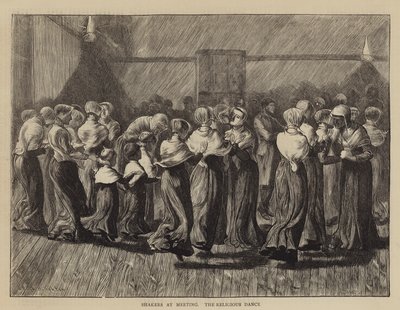会議でのシェーカー、宗教舞踊 作： Arthur Boyd Houghton