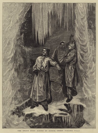 ナイアガラの滝の下のロシアの大公アレクシス 作： Arthur Boyd Houghton