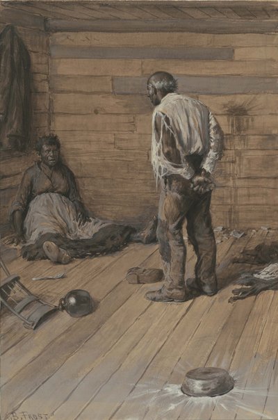 夫婦の違い、1884年（ウォーヴ紙に水彩とガッシュ） 作： Arthur Burdett Frost