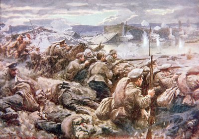偉大なポーランドの退却における英雄的なロシアの後衛行動 (カラーリソ) 作： Arthur C. (after) Michael