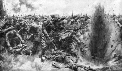 英国戦線への大規模なドイツの攻撃、第一次世界大戦、1914年1926年。 作： Arthur C. Michael