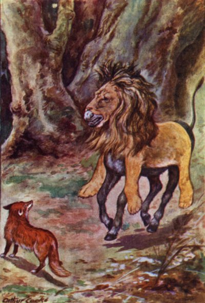イソップ物語: ライオンの皮のロバ (色リソ) 作： Arthur Claude Cooke