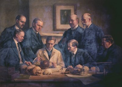 1911年のピルトダウン人の発見 作： Arthur Claude Cooke