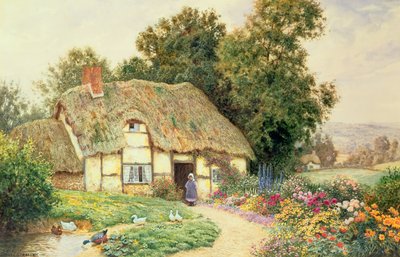 アヒルの池のそばのコテージ 作： Arthur Claude Strachan