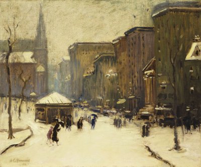 雪のパークストリート教会 作： Arthur Clifton Goodwin
