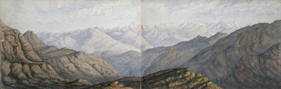 山の夕日 作： Arthur Cust