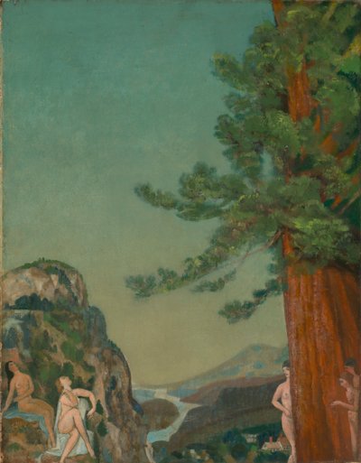 オン・ザ・クリフ、カリフォルニア。 1898年。 作： Arthur Davies