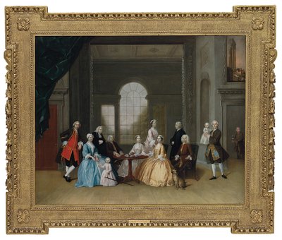 ジョン・オフリー・クルーと彼の家族のグループの肖像 作： Arthur Devis