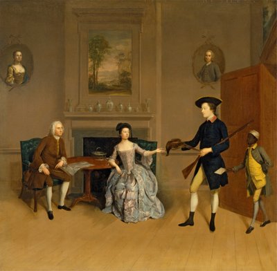 ジョン・オード、彼の妻、アン、彼の長男、ウィリアム、そして使用人 作： Arthur Devis