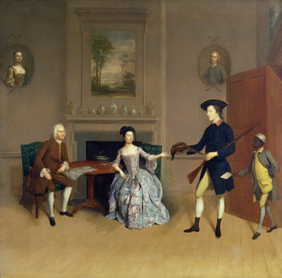 ジョン・オード、妻アン、彼の長男ウィリアム、ノーサンバーランド州モーペス、1754-56年 作： Arthur Devis